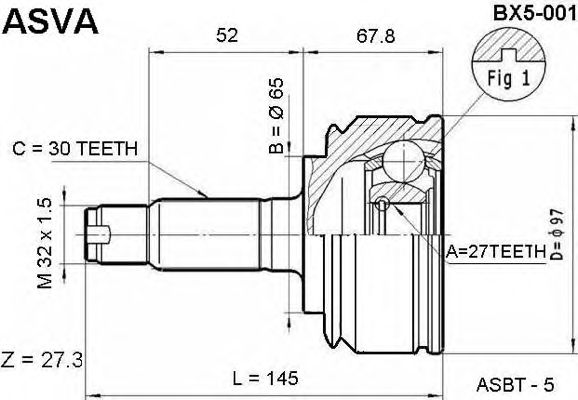 Купить запчасть ASVA - BX5001 