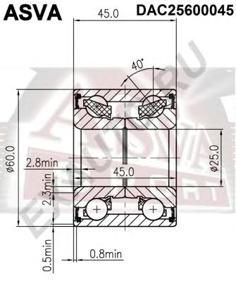 Купить запчасть ASVA - DAC25600045 