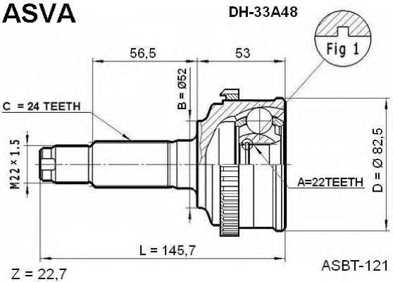 Купить запчасть ASVA - DH33A48 