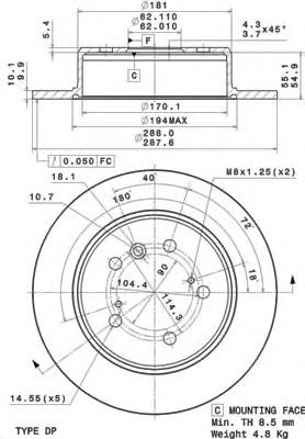 Купить запчасть BREMBO - 08A15011 