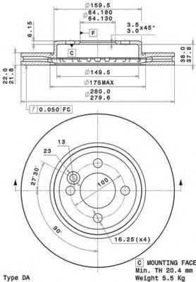 Купить запчасть BREMBO - 09A76111 