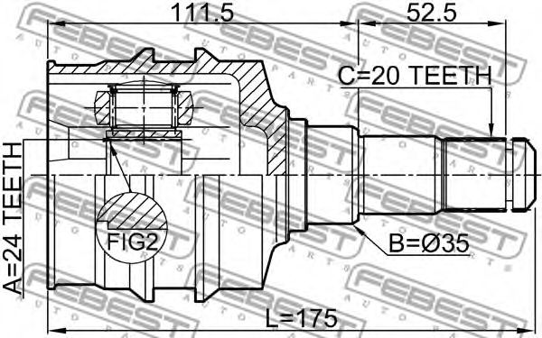 Купить запчасть FEBEST - 0111SXV20LH 