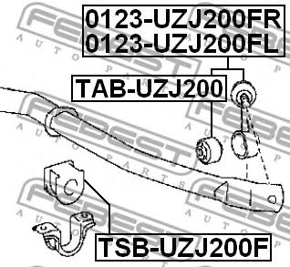 Купить запчасть FEBEST - 0123UZJ200FL Стойка стабилизатора передняя левая TOYOTA LAND CRUISER 200