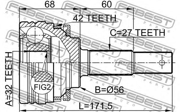 Купить запчасть FEBEST - 0210P10A42 