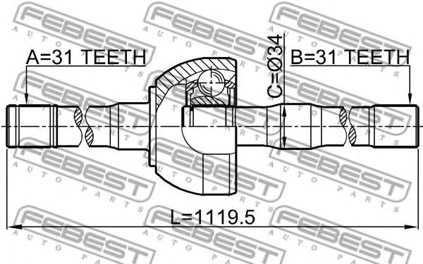 Купить запчасть FEBEST - 0214Y61LH 
