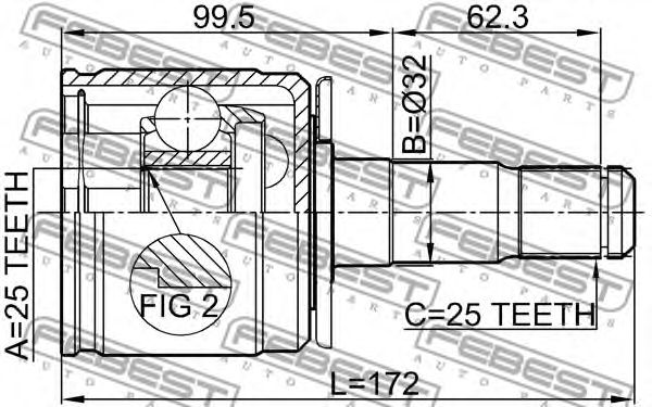 Купить запчасть FEBEST - 0411V43LH 