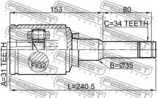 Купить запчасть FEBEST - 1011J300LH 