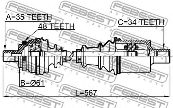 Купить запчасть FEBEST - 1614210LH 