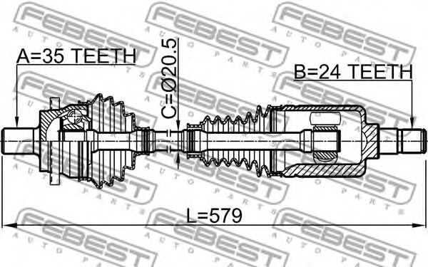 Купить запчасть FEBEST - 1614211RH 