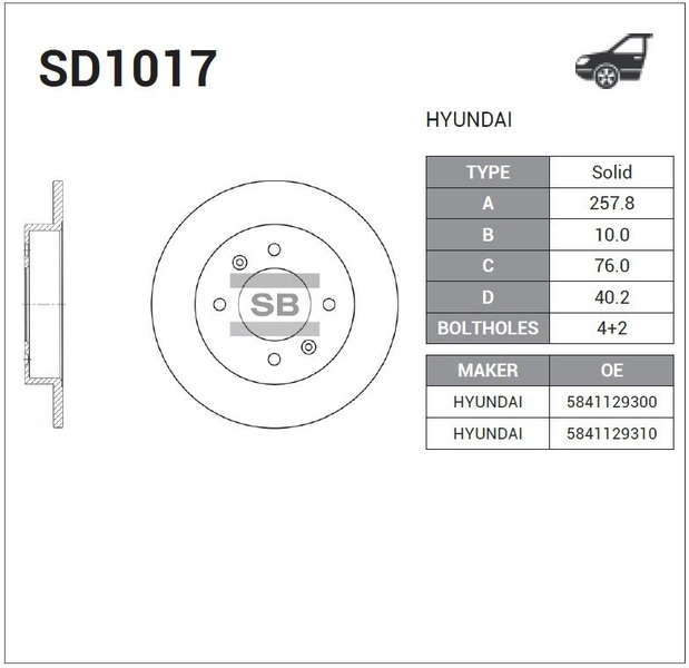 Купить запчасть SANGSIN BRAKE - SD1017 