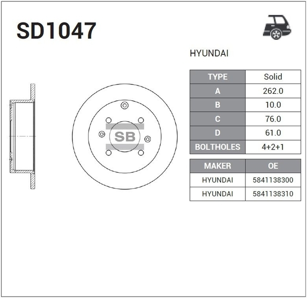 Купить запчасть SANGSIN BRAKE - SD1047 