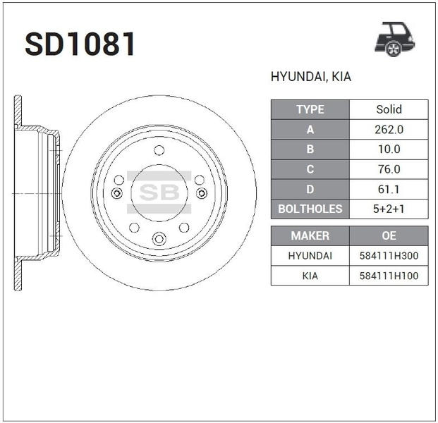 Купить запчасть SANGSIN BRAKE - SD1081 