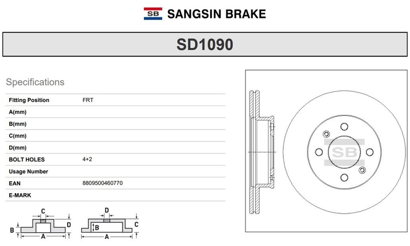 Купить запчасть SANGSIN BRAKE - SD1090 