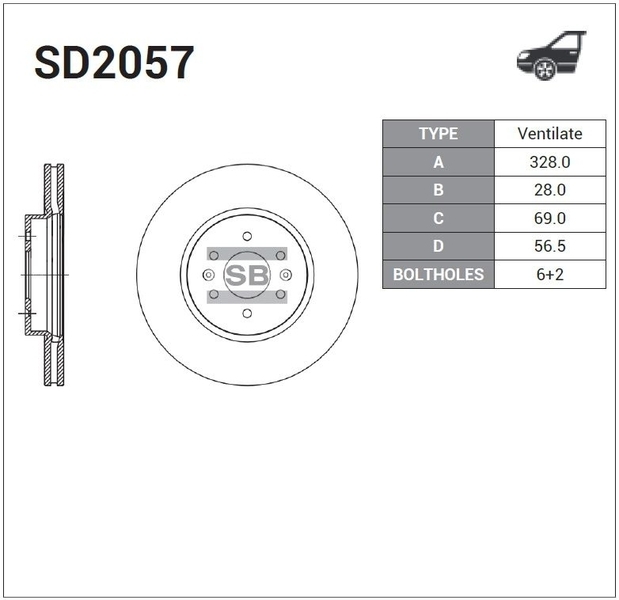 Купить запчасть SANGSIN BRAKE - SD2057 