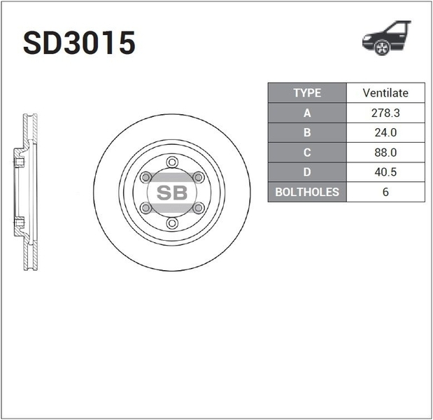 Купить запчасть SANGSIN BRAKE - SD3015 