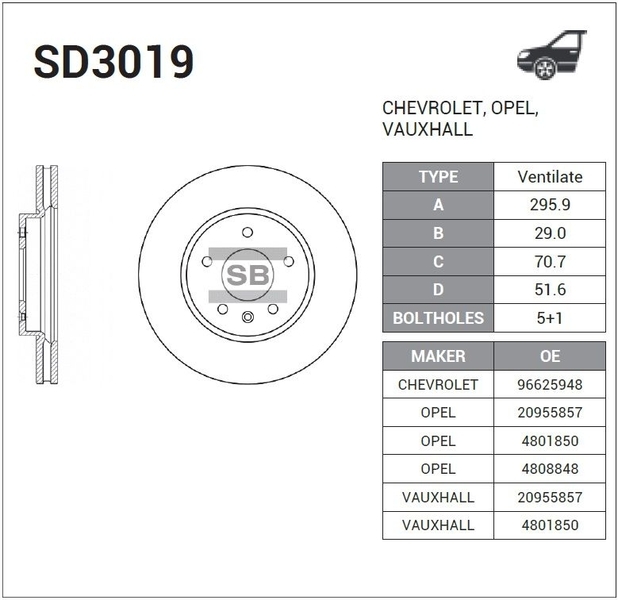 Купить запчасть SANGSIN BRAKE - SD3019 
