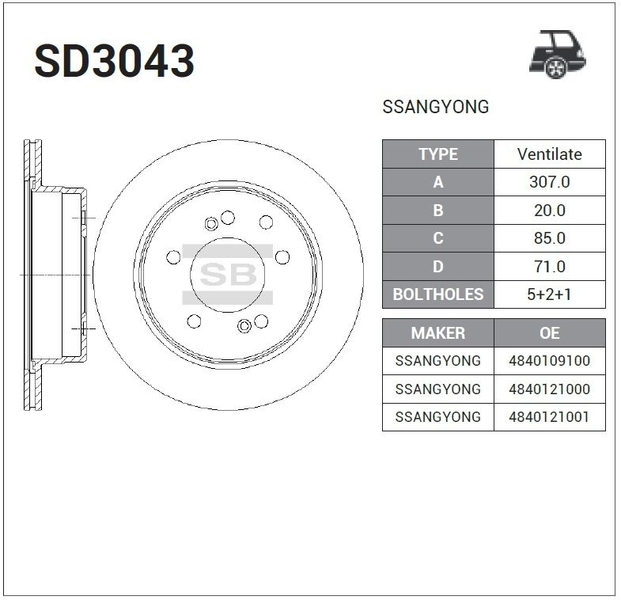 Купить запчасть SANGSIN - SD3043 