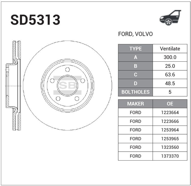 Купить запчасть SANGSIN BRAKE - SD5313 