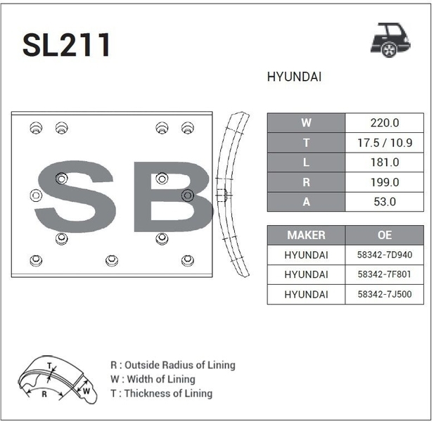 Купить запчасть SANGSIN BRAKE - SL211 