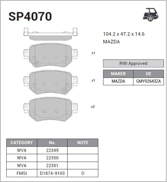 Купить запчасть SANGSIN - SP4070 