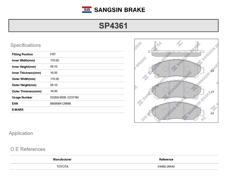 Купить запчасть SANGSIN - SP4361 