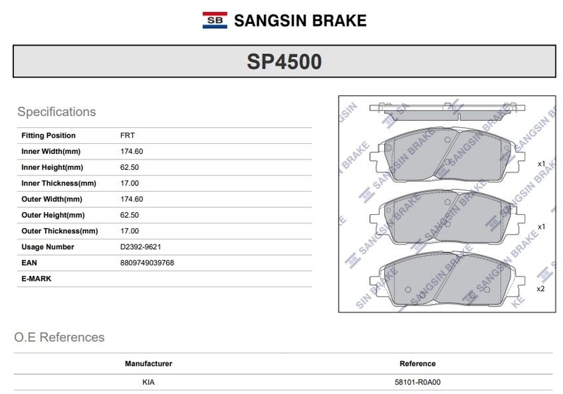 Купить запчасть SANGSIN - SP4500 