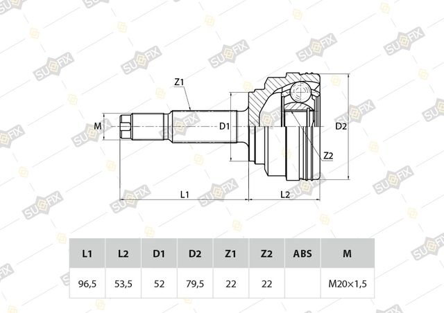Купить SUFIX ST1008 наружняя граната ШРУС CHEVROLET AVEO (T250) RAVON NEXIA R3