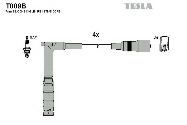 Купить TESLA T009B Провода зажигания MB W202, W124 1996-2000