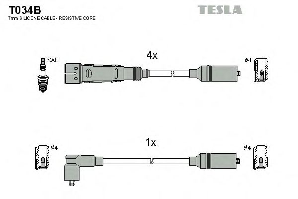 Купить TESLA T034B Провода зажигания AUDI Avant IV (4A, C4) 1991-1994