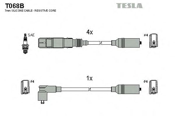 Купить TESLA T068B Провода зажигания Audi A4 1994-2000
