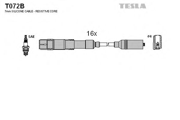 Купить TESLA T072B Провода зажигания MB C208 A208 W210 W211 W163 W220 4.3-5.4i 98>