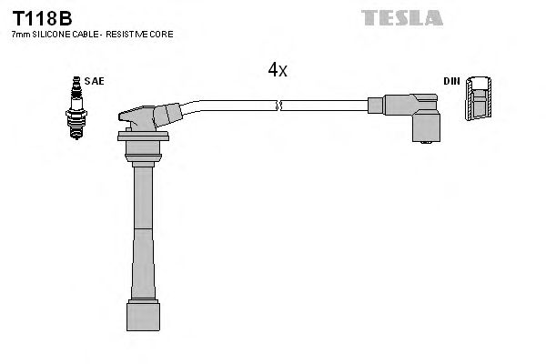 Купить TESLA T118B Провода зажигания Hyundai Elantra 2003-2006
