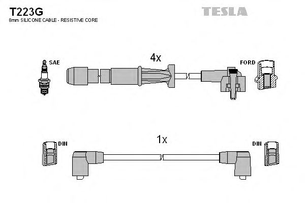 Купить TESLA T223G Провода зажигания Ford Transit 2.0 1994-2000