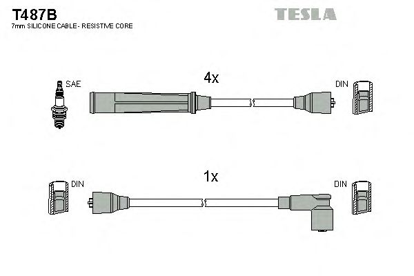 Купить TESLA T487B Провода зажигания MITSUBISHI Galant 1.6-2.0 IV, V 1980-1990 Провода зажигания MITSUBISHI Galant 1.6-2.0 IV, V 1980-1990