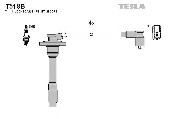 Купить TESLA T518B Провода зажигания Toyota Avensis 1997-2000