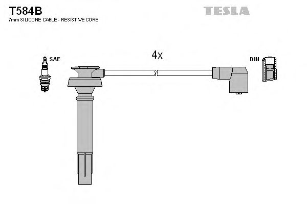 Купить TESLA T584B Провода зажигания Subaru Legaci IV 2003-2009