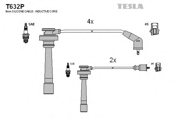 Купить TESLA T632P Провода зажигания Mitsubishi Pajero II 1994-1999