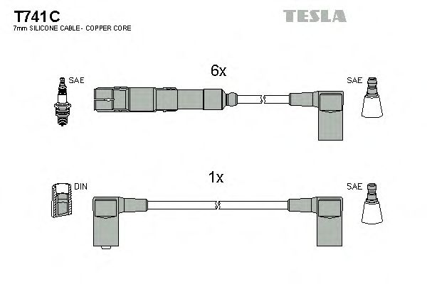 Купить TESLA T741C Провода зажигания MB W124 W201 W126 2.6 3.0i 85-97