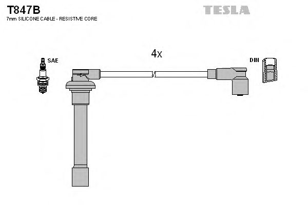 Купить TESLA T847B Провода зажигания Honda Accord 1997-2002