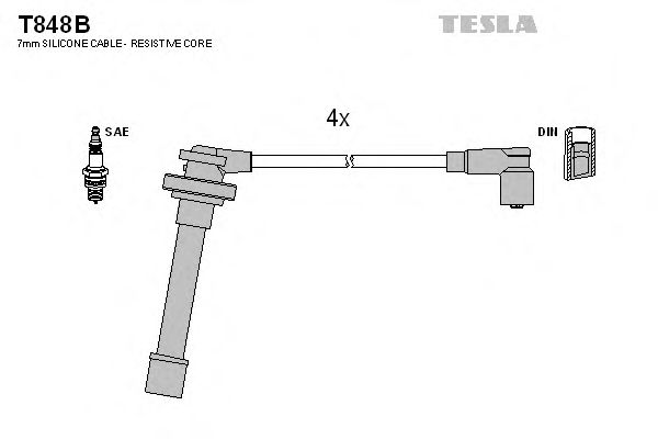 Купить TESLA T848B Провода зажигания Nissan Almera 1996-2000