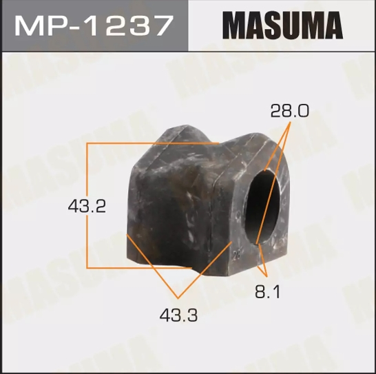 Купить запчасть MASUMA - MP1237 Втулка переднего стабилизатора (в рычаг) D=27 Toyota Land Cruiser Prado 150, Lexus GX470