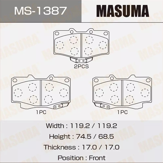 Купить запчасть MASUMA - MS1387 