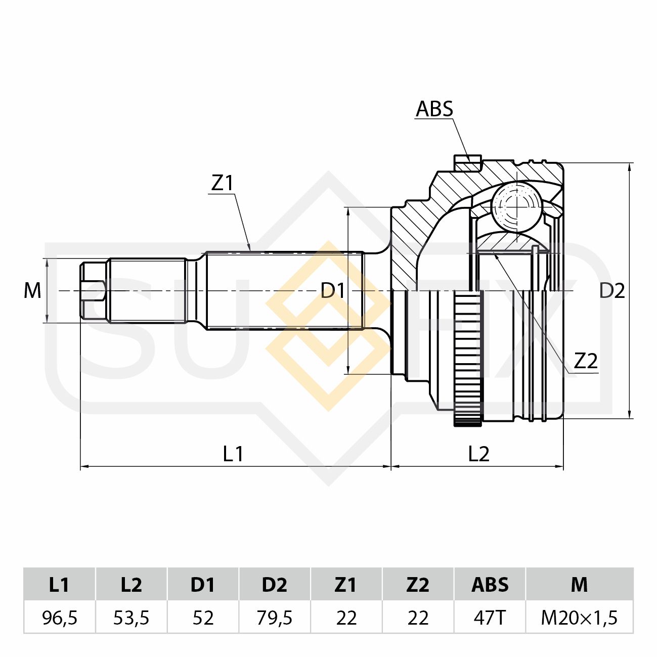 Купить SUFIX ST1014 наружняя граната ШРУС CHEVROLET AVEO (T250) RAVON NEXIA R3