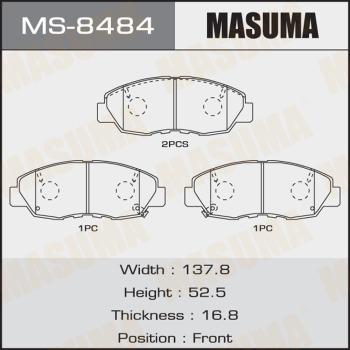 Купить запчасть MASUMA - MS8484 Колодки тормозные дисковые