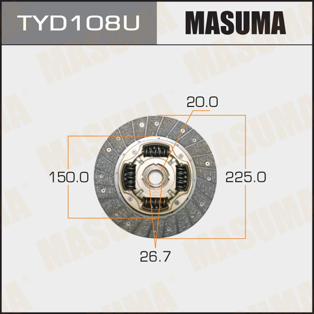 Купить запчасть MASUMA - TYD108U Диск сцепления фередо Toyota Picnic 2.2 Дизель