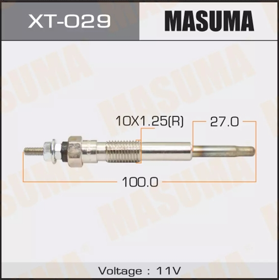 Купить запчасть MASUMA - XT029 Свеча накала Toyota 2.0L Дизель 2C 2.2L Дизель 3C