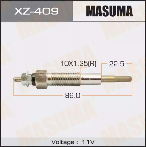 Купить запчасть MASUMA - XZ409 Свеча накала Mazda MPV Bongo 2.5L Дизель WL-T