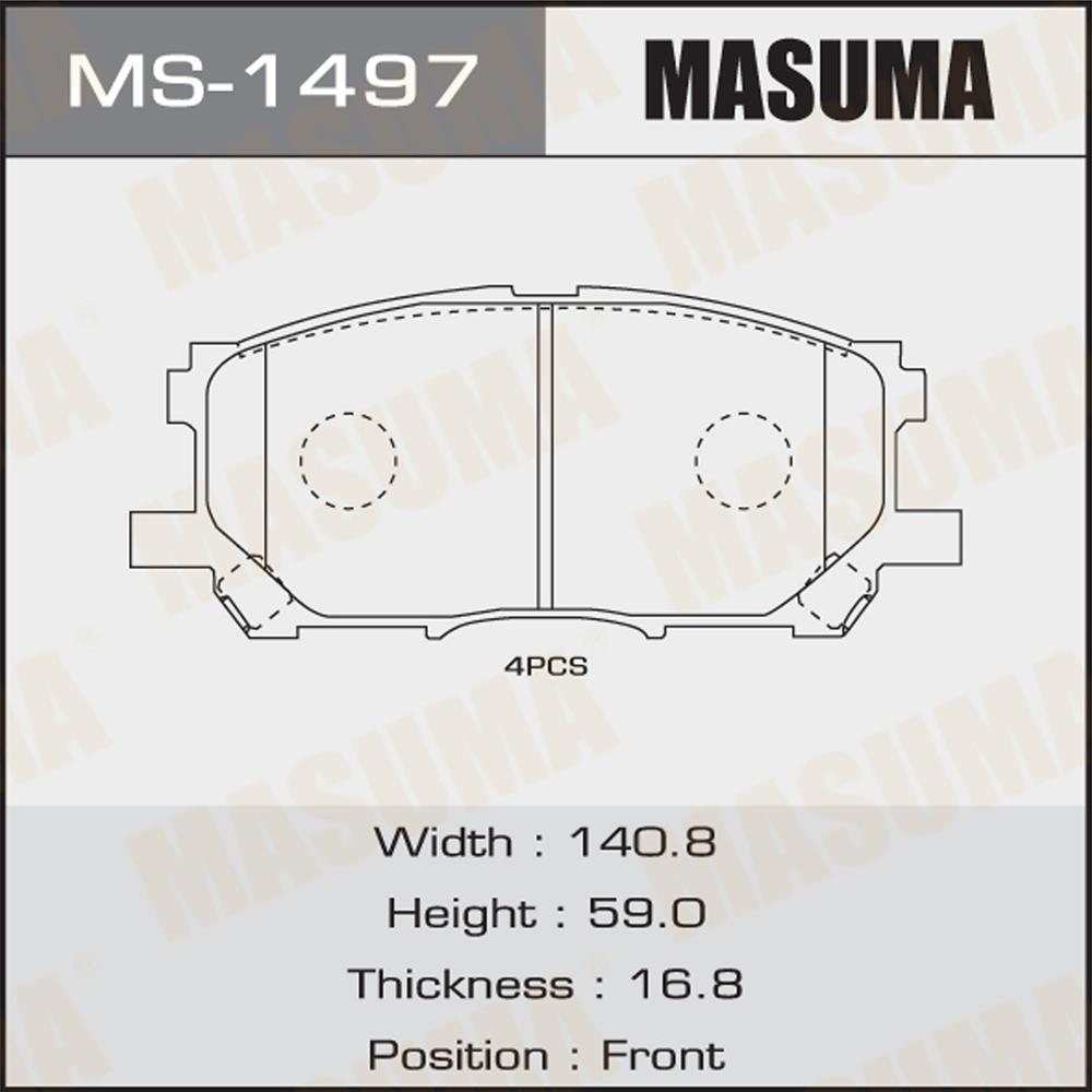 Купить запчасть MASUMA - MS1497 Тормозные колодки передние Lexus RX330 RX350 RX400 Toyota Highlander 3.3