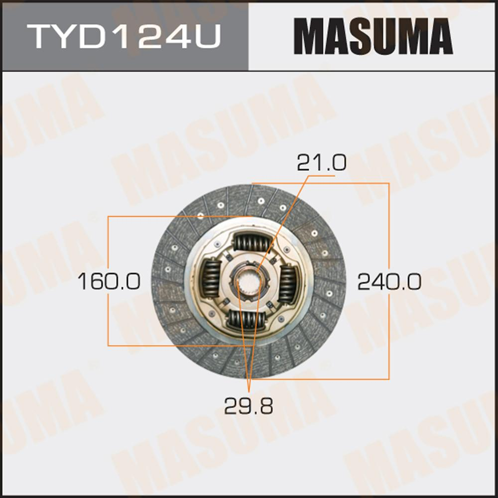 Купить запчасть MASUMA - TYD124U Диск сцепления фередо Toyota CHASER CRESTA MARK 2 2JZ