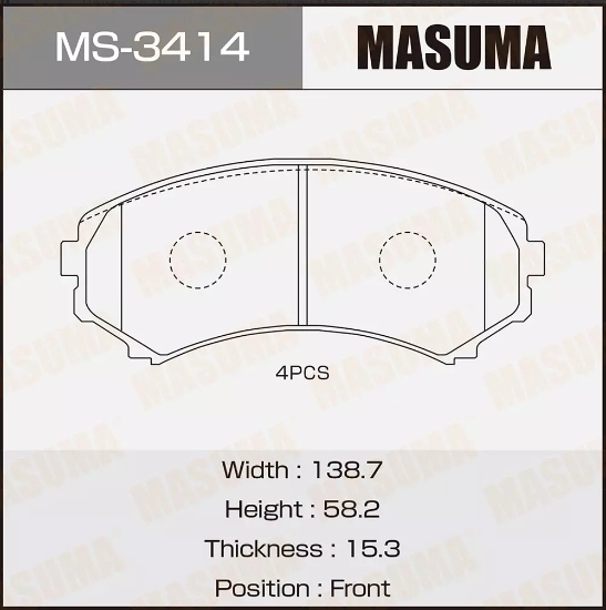 Купить запчасть MASUMA - MS3414 Колодки тормозные передние Mitsubishi Pajero 3 4 4605A471